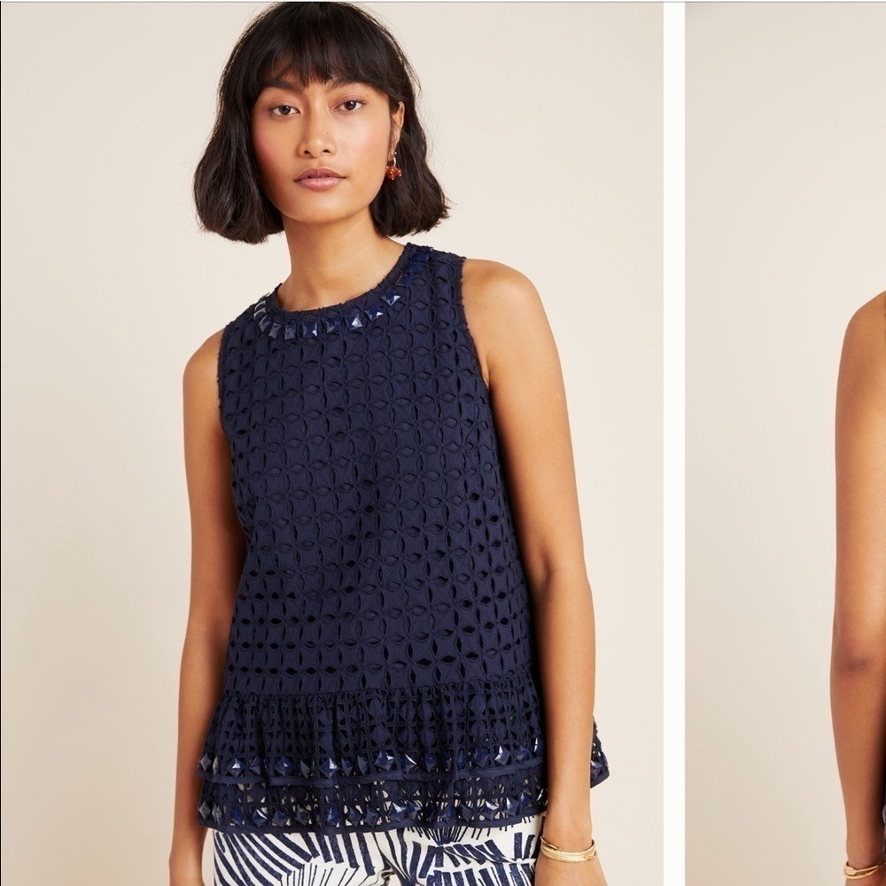 Maeve Monika Beaded Eyelet blouse